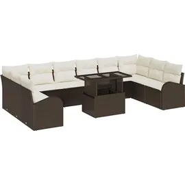 vidaXL Garten-Lounge-Set 11-tlg. braun