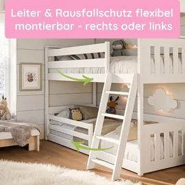Kids Collective Hochbett 90 x 200 cm Kiefer weiß