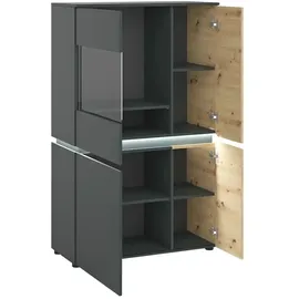 Quartier Vitrine Luci 91 x 40 x 146 cm Grau
