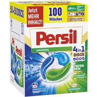 Persil Universal 4in1 DISCS (100 Waschladungen), Vollwaschmittel mit Tiefenrein-Plus Technologie bekämpft hartnäckige Flecken, 92% biologisch abbaubare Inhaltsstoffe*