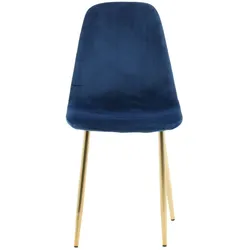 Polar Esszimmerstuhl Velour blau, Messing dekor.