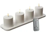 uYuni LED Kerzen Uyuni 4 St. 6,8 x 6,8 cm weiß