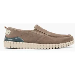 Leder Komfort Slipper - Herren - grau