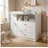 ecomi Wickelkommode Wickeltisch Baby Kommode aus Holz mit Wickelaufsatz 3 Schubladen