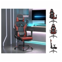 VidaXL Gaming-Stuhl mit Fußstütze Schwarz und Weinrot Kunstleder
