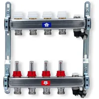Sanpro Fußbodenheizungsverteiler Edelstahl - Topmeter für 4 Heizkreise ohne