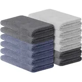 URAQT Microfaser Handtücher, 12er Set Schnelltrocknende Handtücher aus Microfaser für Sauna Fitness Sport, Reisehandtuch, Sporthandtuch, Strandtuch - Fitness, Sport, Schwimmen, 30 * 30cm