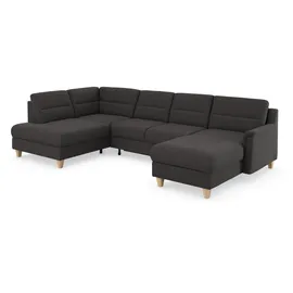 sit&more Wohnlandschaft SIT & MORE "Farö U-Form", grau (fango), B:325cm H:90cm T:187cm, Sofas, Wohnlandschaft, inklusive Federkern, wahlweise mit Bettfunktion und Bettkasten