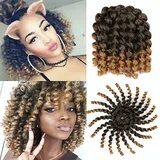 1B/27, 8" 20cm / WAND CURL / 240Gr / 3 teilige Packung wellenförmiger extensions für flechten crochet/pro Stück 20 Strähnen 80G / Premium Haar echthaar Look + Duschhaube und Haken gratis