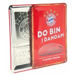 Metallschild 2er-Set Logo rot FCBAYERN 29260 210x155x10mm