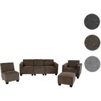 Modular Sofa-System Couch-Garnitur Lyon 3-1-1-1, Stoff/Textil ~ braun