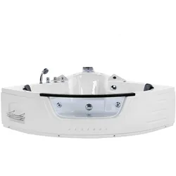 Whirlpool Badewanne weiß Eckmodell mit LED 198 x 144 cm MARTINICA