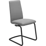 Polsterstuhl STRESSLESS "Laurel", grau (wild dove batick, schwarz matt), B:53cm H:92cm T:59cm, Leder BATICK: BATICK ist ein leicht korrigiertes, durchgefärbtes und genarbtes Möbelleder, bei dem die meisten Unebenheiten und Spuren in der Regel entfernt wurden., Stühle, Polsterstuhl, Low Back, Größe M, mit Beinen aus Stahl in Schwarz matt