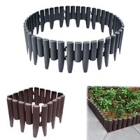 LILLIIN Holzoptik Rasenkante Kunststoff 8,4M Beeteinfassung Gartenpalisade Beetbegrenzung Palisade Garden dekorativ Border Garten, 28x24x1 cm (LxH), Braun