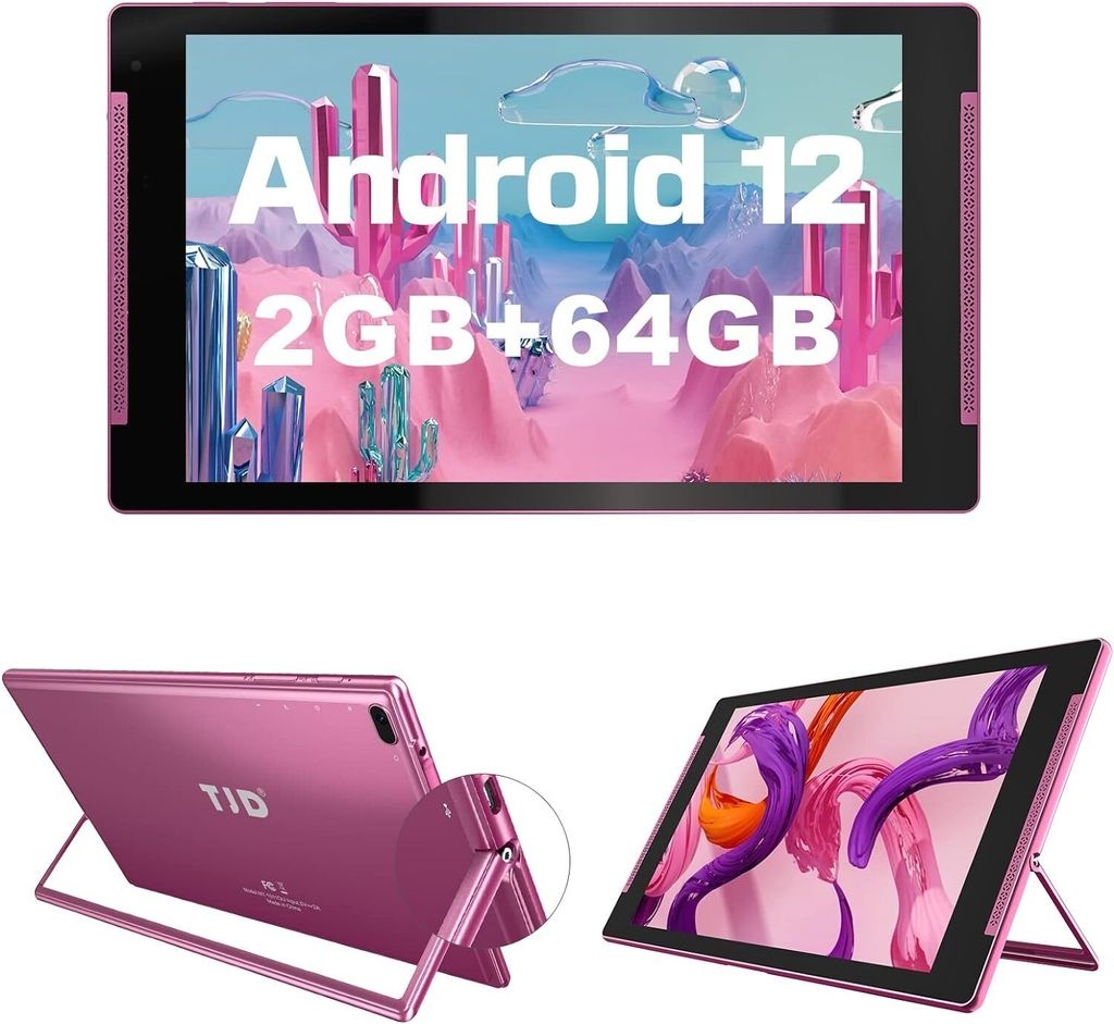 Tablet mit Halterung, 64 GB ROM (512 GB erweiterbarer Speicher), 6000 mAh, IPS-Full-HD-Touchscreen, 2 MP Front- + 8 MP Rückkamera, WLAN, Bluetooth