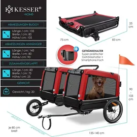 Kesser Boxer 3-in-1 Hundebuggy & Jogger rot