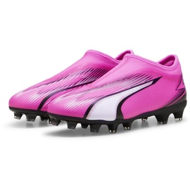 Puma Unisex Youth Ultra Match Ll Fg/Ag Jr Soccer Shoes, Poison Pink-Puma White-Puma Black, 31 EU