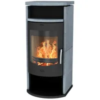 FIREPLACE Barcelona Stahl Schwarz/Abdeckplatte Speckstein