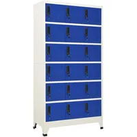 vidaXL Schließfachschrank Stahl 90 x 40 x 180 cm Grau/Blau