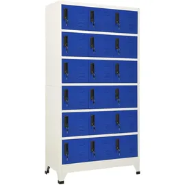 vidaXL Schließfachschrank Stahl 90 x 40 x 180 cm Grau/Blau