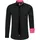 RUSTY NEAL Langarmhemd RUSTY NEAL, Herren, Gr. 4XL, EURO-Größen, schwarz (schwarz, pink), 60% Baumwolle, 37% Polyester, 3% Elasthan, unifarben, Hemden, mit Krawatte