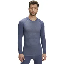 Falke Herren Baselayer-Shirt Wool-Tech Light Round Neck M L/s Sh Wolle Funktionsmaterial schnelltrocknend 1 Stück, Blau Capitain 6751, L