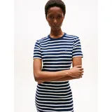 Tommy Hilfiger Shirtkleid Streifen Schwarz/Weiß/Blau 42