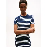 Tommy Hilfiger Shirtkleid Streifen Schwarz/Weiß/Blau 42