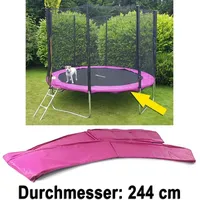 Carparts-ONLINE 244cm Trampolin Sprungfedern Schutz Abdeckung Pink