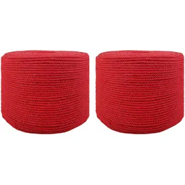 vidaXL Seil 2 pcs Rot Baumwolle
