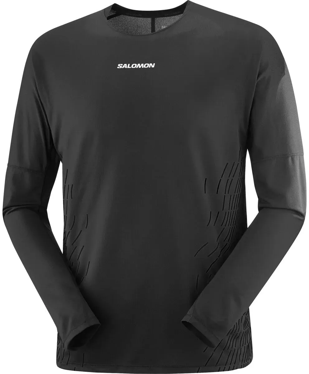 Salomon Herrenlangarmshirt Sense Aero LS Tee GFX - schwarz / S