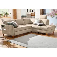 Home Affaire Ecksofa »Earl L-Form«, wahlweise auch mit Bettfunktion oder Bettfunktion mit Bettkasten, beige