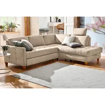Home Affaire Ecksofa »Earl L-Form«, wahlweise auch mit Bettfunktion oder Bettfunktion mit Bettkasten beige