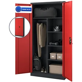 Jan Nowak Mehrzweckschrank 185 x 90 x 45 cm Anthrazit-Rot