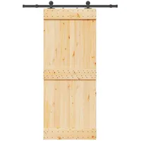 VidaXL Schiebetür mit Beschlag 85x210 cm Massivholz Kiefer
