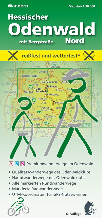 Wandern  Hessischer Odenwald Nord Mit Bergstraße - Michael Messer  Karte (im Sinne von Landkarte)