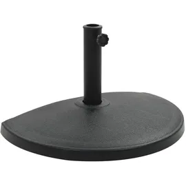 vidaXL Schirmständer Halbrund 15 kg Polyharz Schwarz