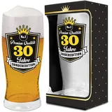 Bierglas 0,5l zum 30. Geburtstag für Männer, Mann, Freund, Bruder-Aufschrift Premium Qualität, 30 Jahre, Sonderedition -originell verwendbares Geschenk für 30 jährige Jungen im Geschenkbox