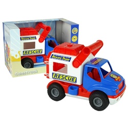 LEAN Toys Spielzeug-Auto ConStruck Rettungswagen 41937 Auto Fahrzeug Spielzeug Wagen Anhänger rot