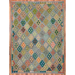 Kelim Teppich Amira 140 x 200 cm Polyester Bunt