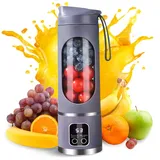 Recitem Tragbarer Mixer für Smoothies und Shakes,450ml Portable Blender Smoothie Maker USB Standmixer Mini Mixer to go für Sport,Reisen und Küche (Grün)