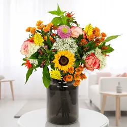 Blumenstrauß Klassiker mit Vase, verschiedene Größen