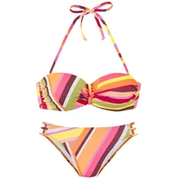 Bruno Banani Bügel-Bandeau-Bikini Damen Orange/Mehrfarbig 40 Cup B