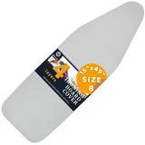 savuk Bügelbrettbezüge und -unterlage mit Standardgröße, Verstellbarer elastischer Rand, wärmereflektierend, passend für Bretter 130 x 40, 130 x 35 oder 125 x 35, Bezugsmessung 48 x 135 cm, Grau L