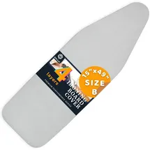 savuk Bügelbrettbezüge und -unterlage mit Standardgröße, Verstellbarer elastischer Rand, wärmereflektierend, passend für Bretter 130 x 40, 130 x 35 oder 125 x 35, Bezugsmessung 48 x 135 cm, Grau L