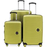 HAUPTSTADTKOFFER - Mitte - Koffer-Set 3 Trolley Hartschale, TSA, XXL Erweiterung, 4 Rollen (S, M & L),Farn - Grün
