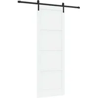 Maison Exclusive - Schiebetür Weiß Und Schwarz 83 X 232 Cm Massiv