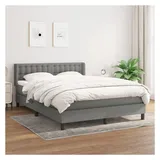 vidaXL Boxspringbett mit Matratze Dunkelgrau 140x200 cm Stoff