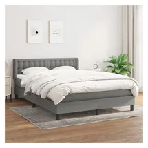 vidaXL Boxspringbett mit Matratze Dunkelgrau 140x200 cm Stoff