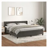vidaXL Boxspringbett 160 x 200 cm Dunkelgrau